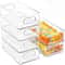 Clear Stackable Pantry Storage Bins With Handles Refrigerator Organizer Set 8