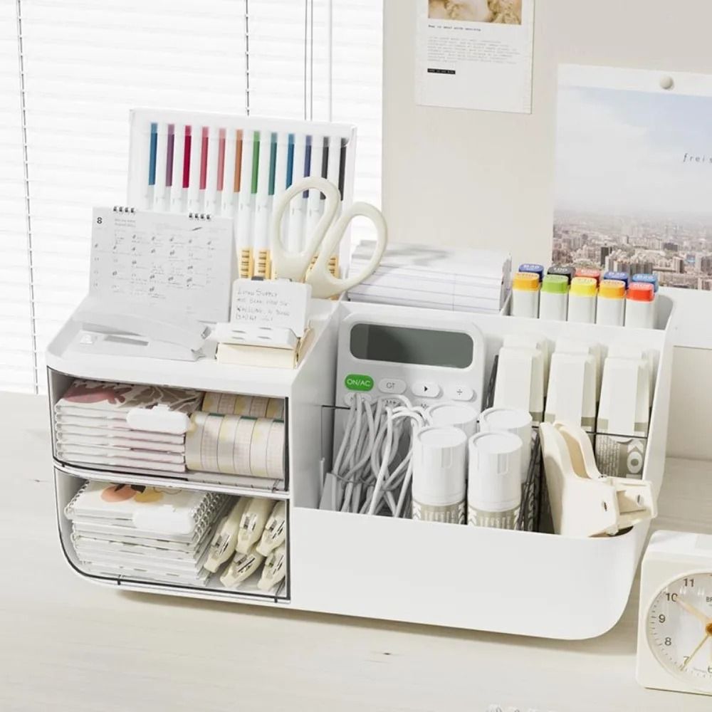 Multifunctional Desk Organizer Stationery And Cable Storage Box 5