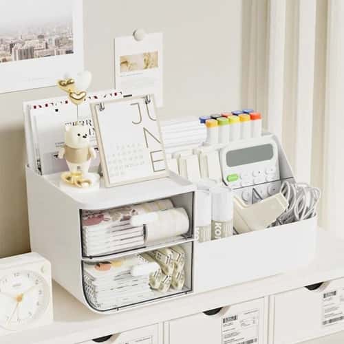 Multifunctional Desk Organizer Stationery and Cable Storage Box