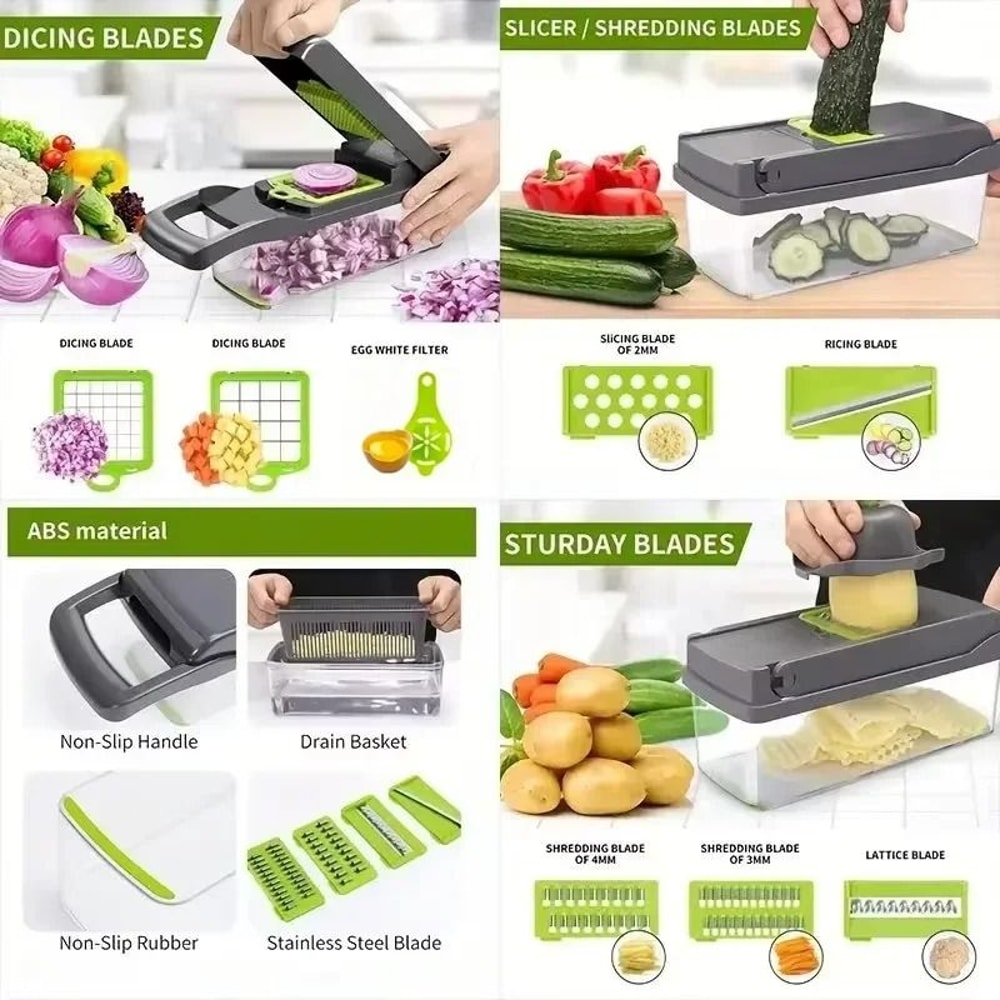 5 In 1 Vegetable Cutter Handheld Food Chopper Slicer And Grater 1