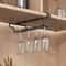 Metal Cabinet Hanging Wine Glass Rack Space Saving Stemware Holder 6