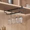 Metal Cabinet Hanging Wine Glass Rack Space Saving Stemware Holder 6