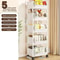 Solid Wood Kitchen Cart With Wheels Rolling Console Storage Trolley 7