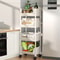Solid Wood Kitchen Cart With Wheels Rolling Console Storage Trolley 10