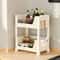Solid Wood Kitchen Cart With Wheels Rolling Console Storage Trolley 13