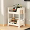 Solid Wood Kitchen Cart With Wheels Rolling Console Storage Trolley 13