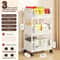 Solid Wood Kitchen Cart With Wheels Rolling Console Storage Trolley 5