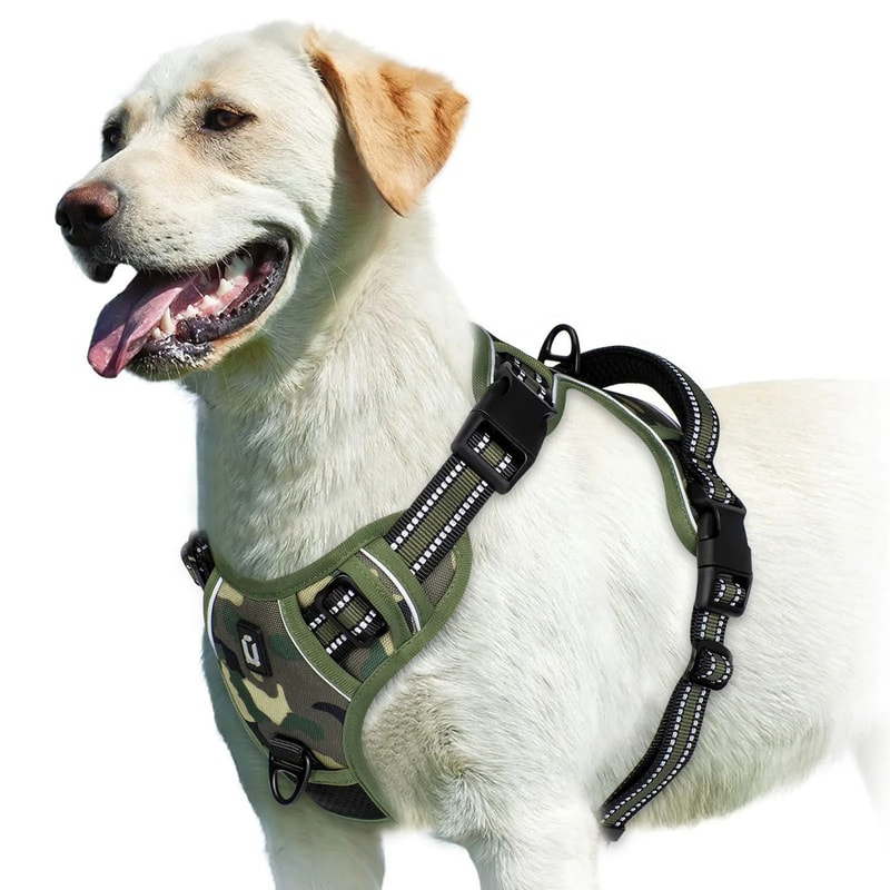 No Pull Dog Harness Adjustable Soft Padded Vest With Control Handle 8