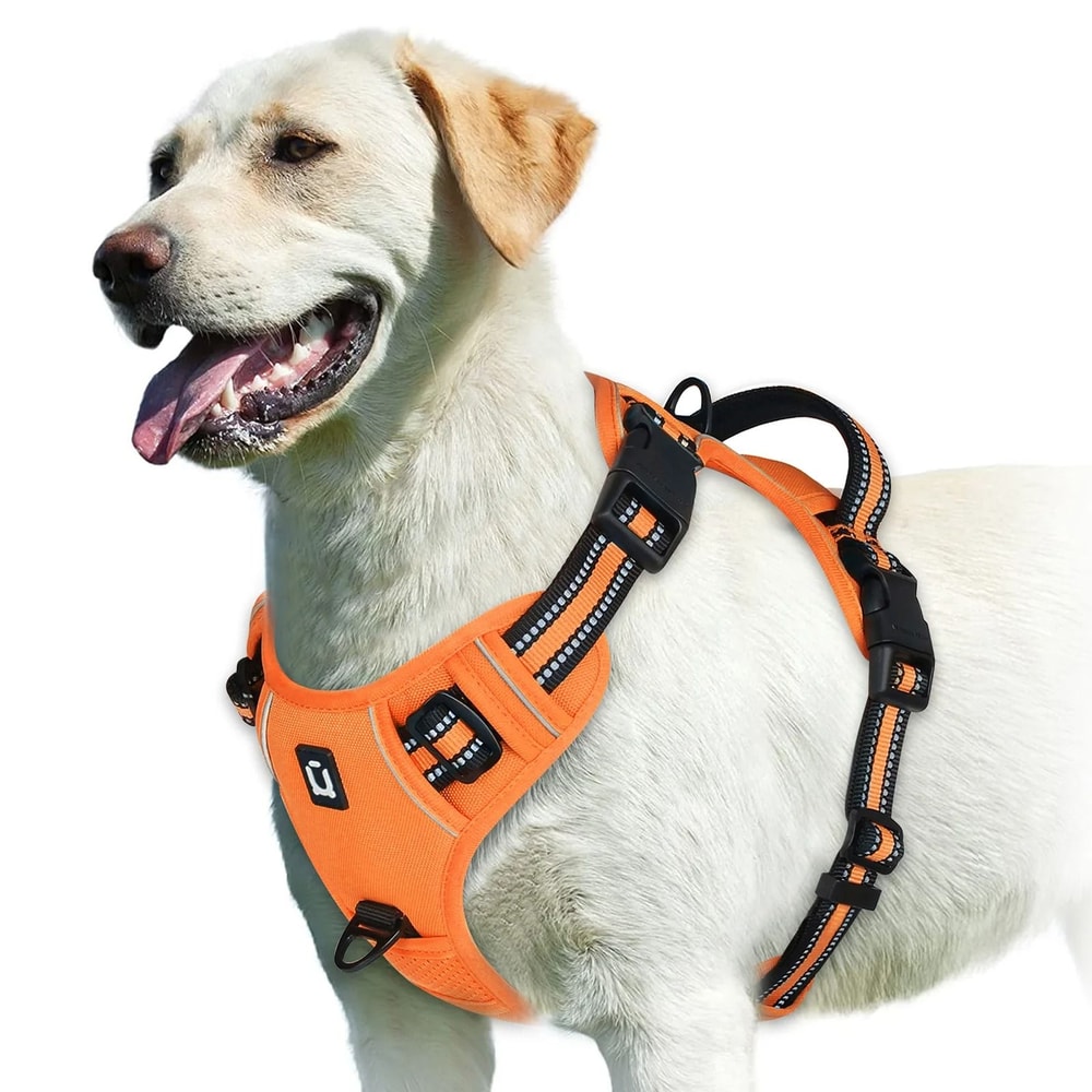 No Pull Dog Harness Adjustable Soft Padded Vest With Control Handle 7