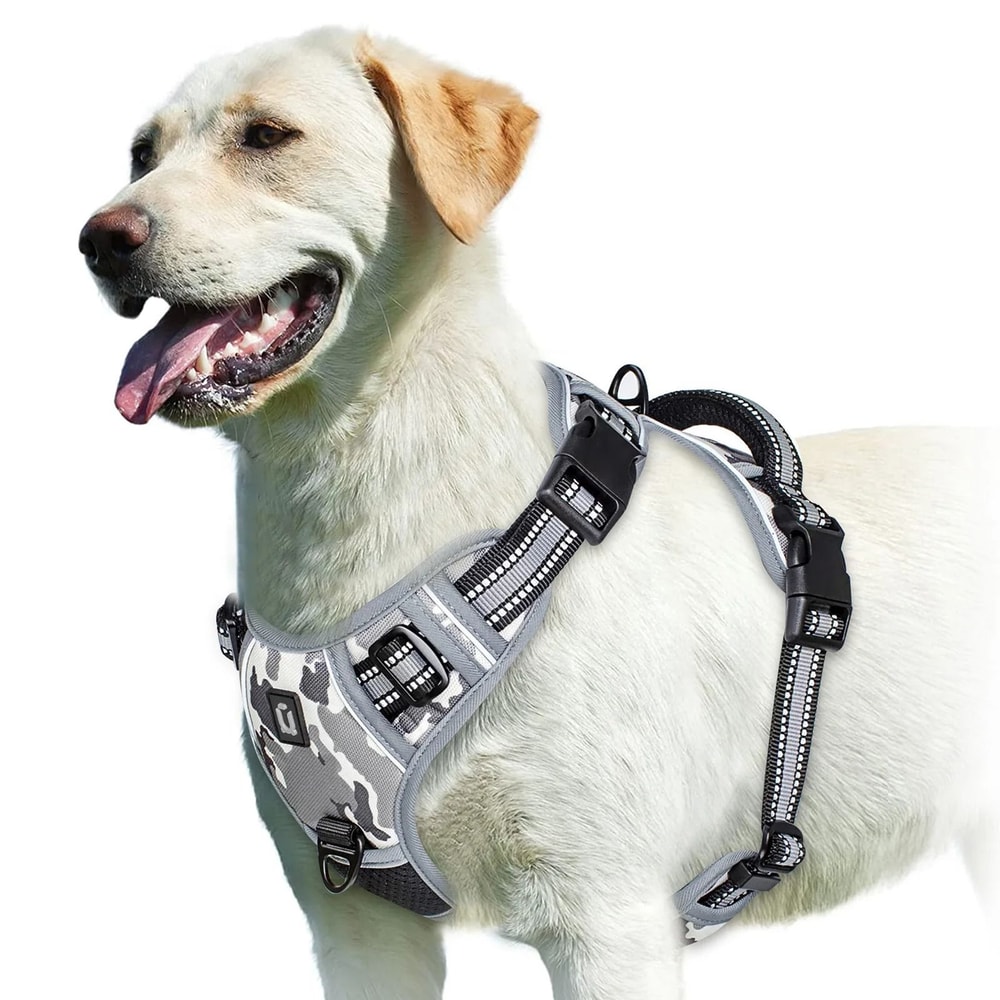No Pull Dog Harness Adjustable Soft Padded Vest With Control Handle 4