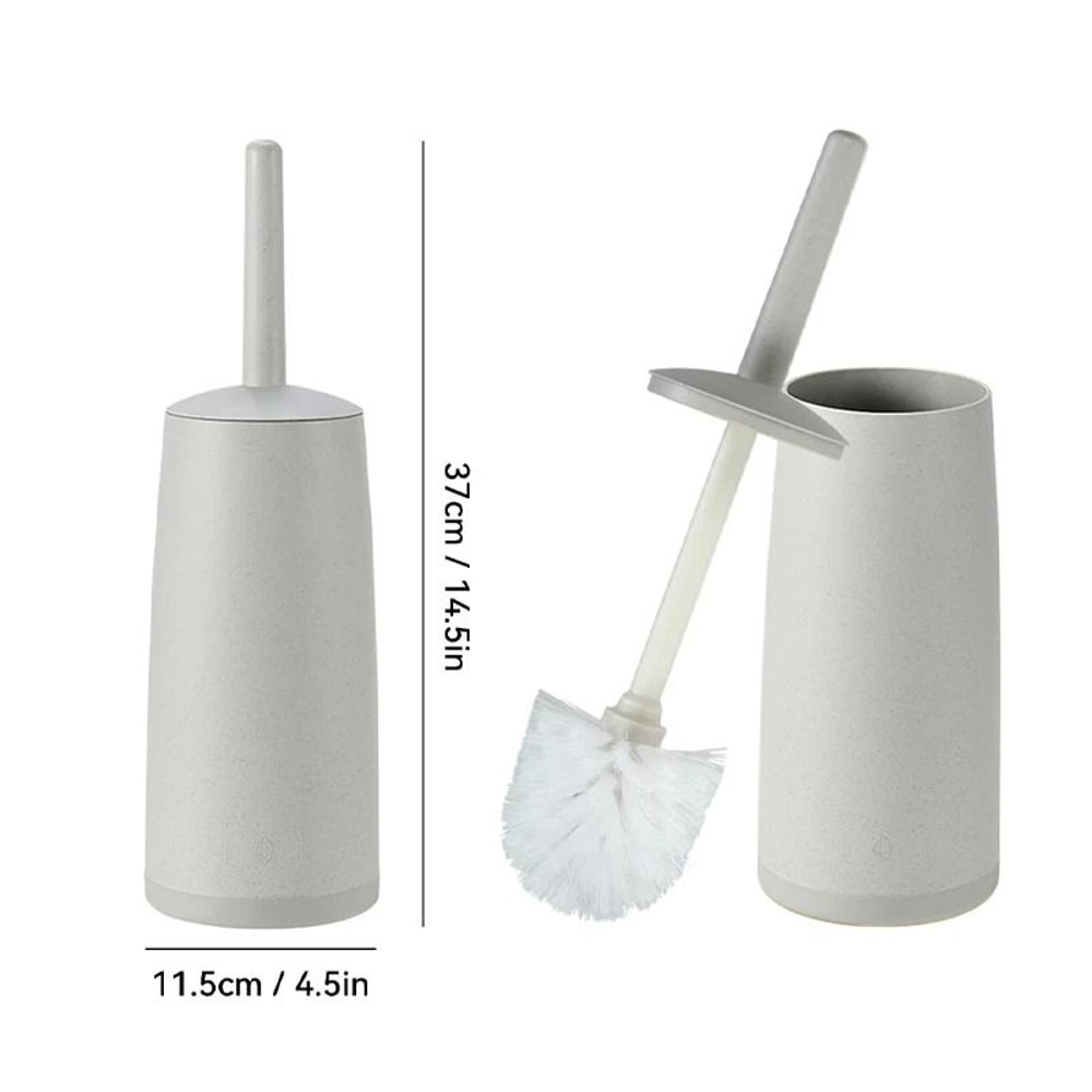 Long Handle Toilet Cleaning Brush With Standing Holder Bathroom Tool 3