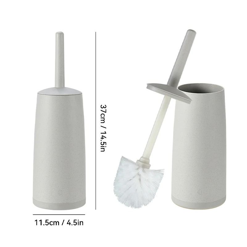 Long Handle Toilet Cleaning Brush With Standing Holder Bathroom Tool 3
