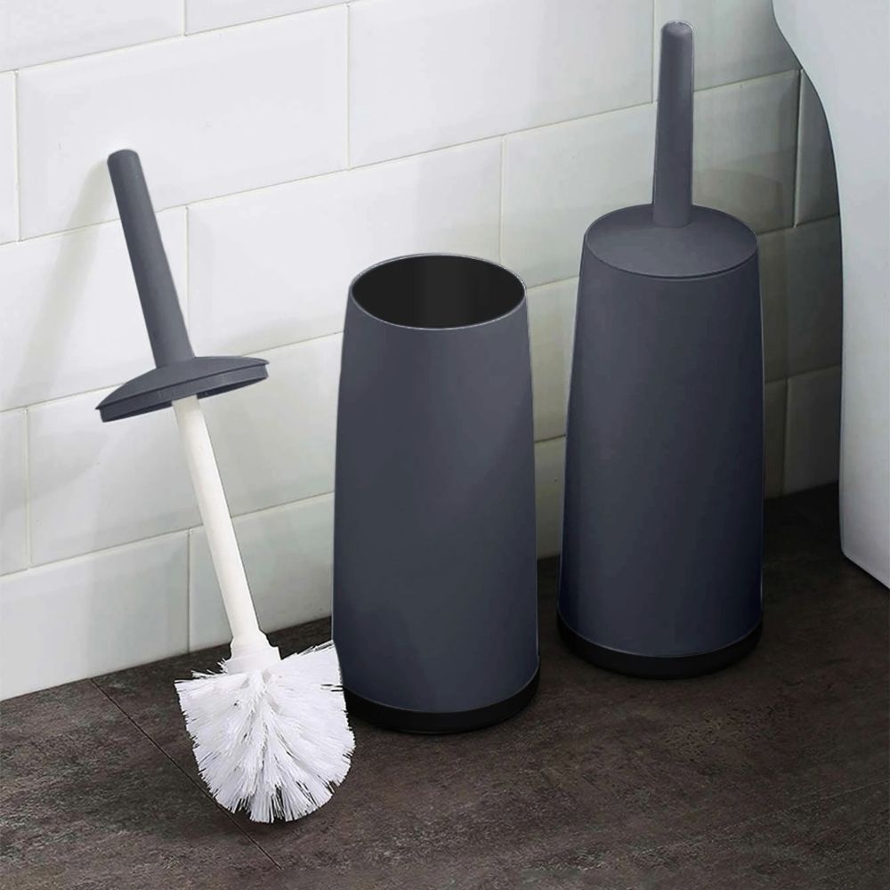 Long Handle Toilet Cleaning Brush With Standing Holder Bathroom Tool 1