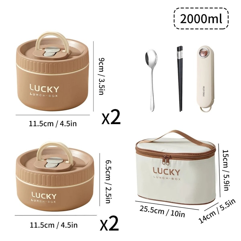 Insulated Stainless Steel Bento Box Leak Proof Portable Lunch Box With Cutlery 13
