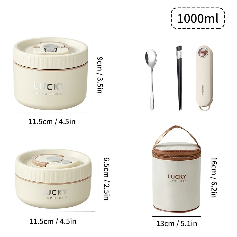 Insulated Stainless Steel Bento Box Leak Proof Portable Lunch Box With Cutlery 10