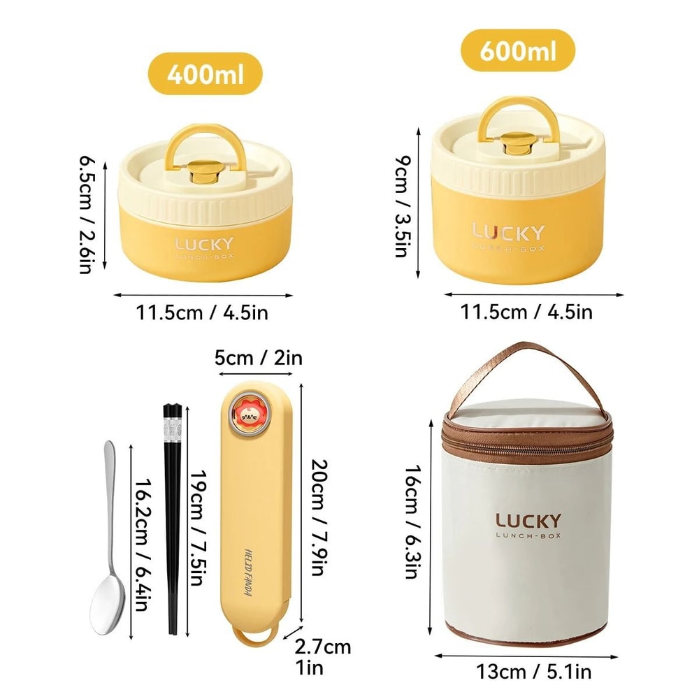 Insulated Stainless Steel Bento Box Leak Proof Portable Lunch Box With Cutlery 8