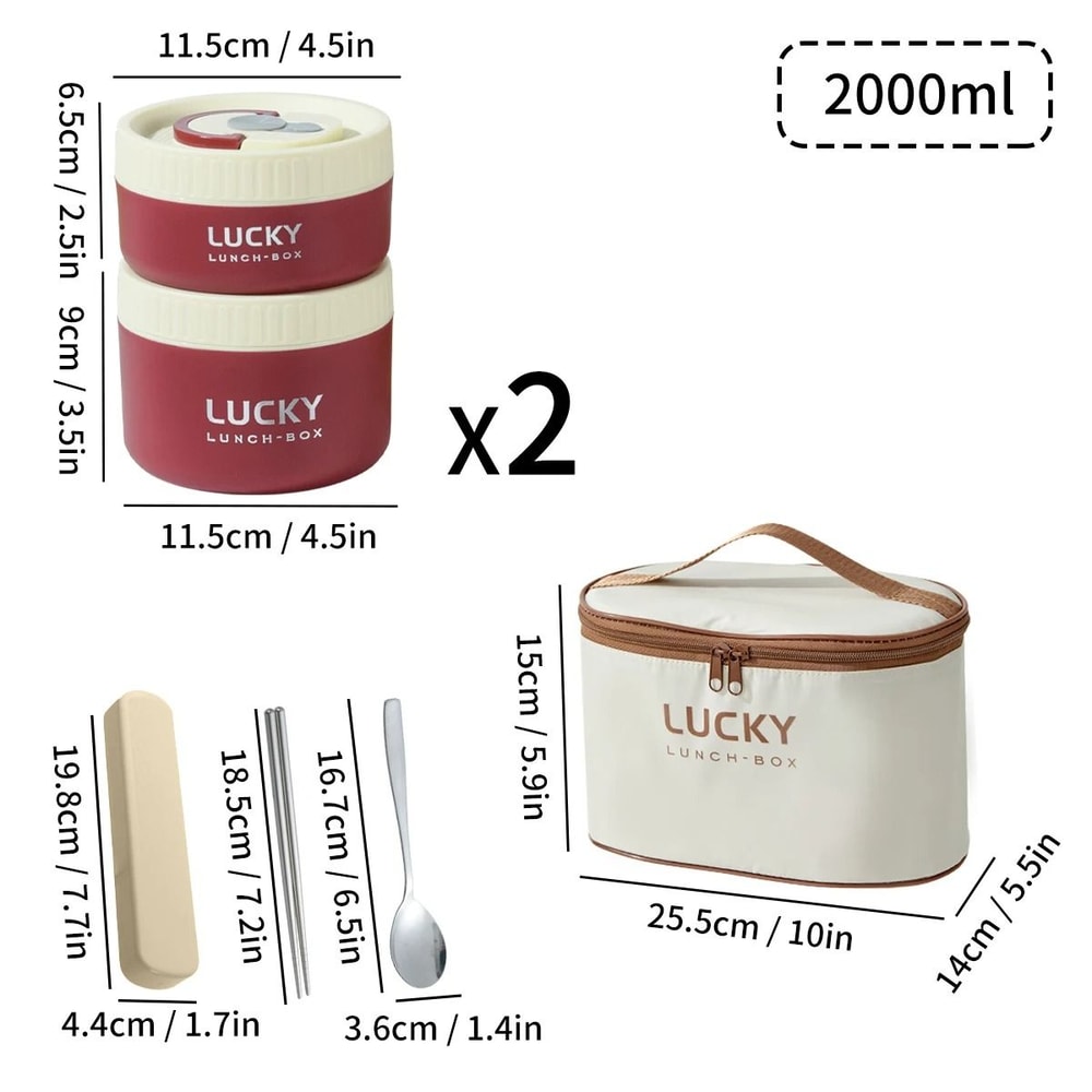 Insulated Stainless Steel Bento Box Leak Proof Portable Lunch Box With Cutlery 14