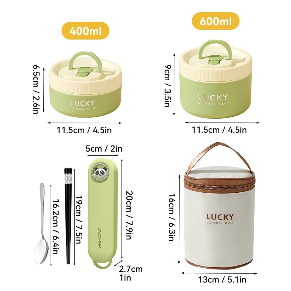 Insulated Stainless Steel Bento Box Leak Proof Portable Lunch Box With Cutlery 7