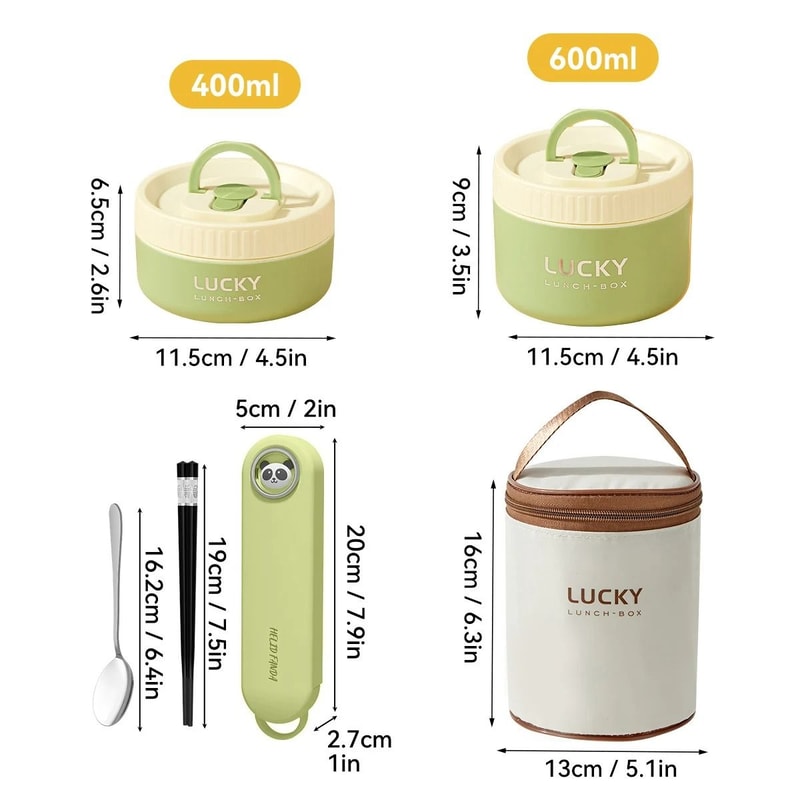 Insulated Stainless Steel Bento Box Leak Proof Portable Lunch Box With Cutlery 7