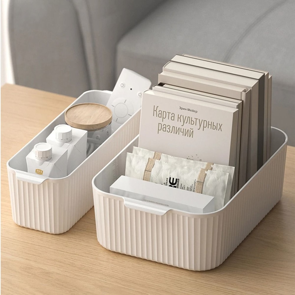 Multifunctional Plastic Storage Box With Handle Desktop Organizer Container 13