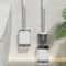 Wall Mounted Long Handle Toilet Brush Punch Free Bathroom Cleaner 2