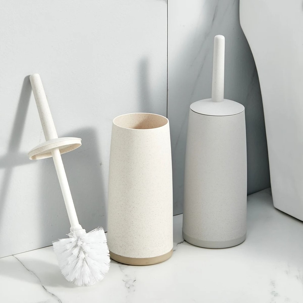 Long Handle Toilet Brush With Holder Anti Splash Bathroom Cleaner 0