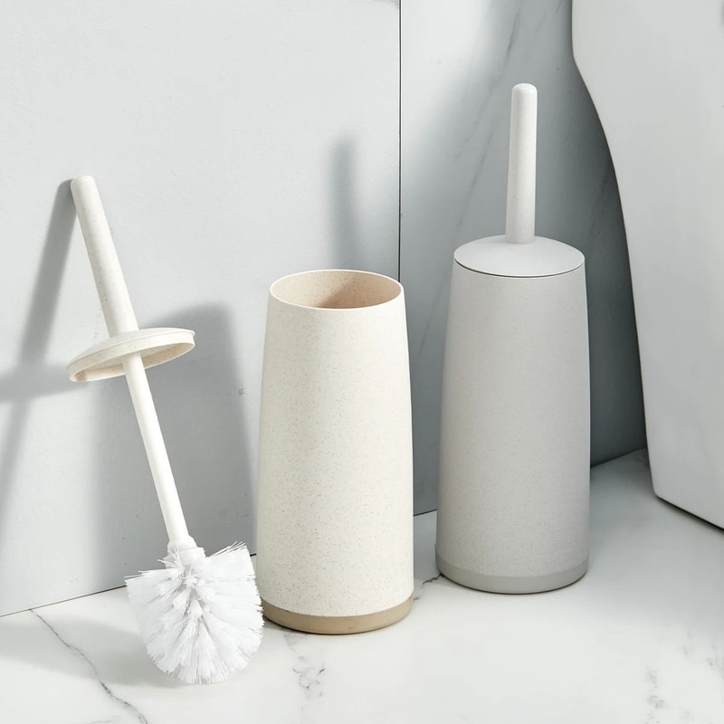 Long Handle Toilet Brush With Holder Anti Splash Bathroom Cleaner 0