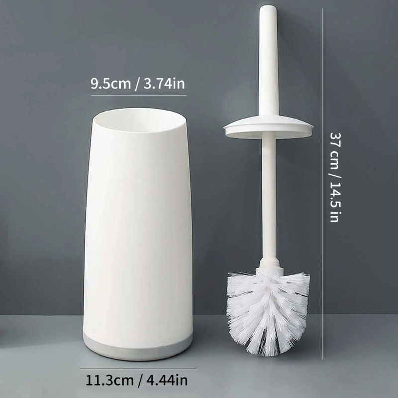 Long Handle Toilet Brush With Holder Anti Splash Bathroom Cleaner 2