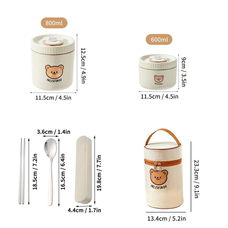 Kids Thermal Lunch Box Stainless Steel Bento Box Leak Proof Food Container 16