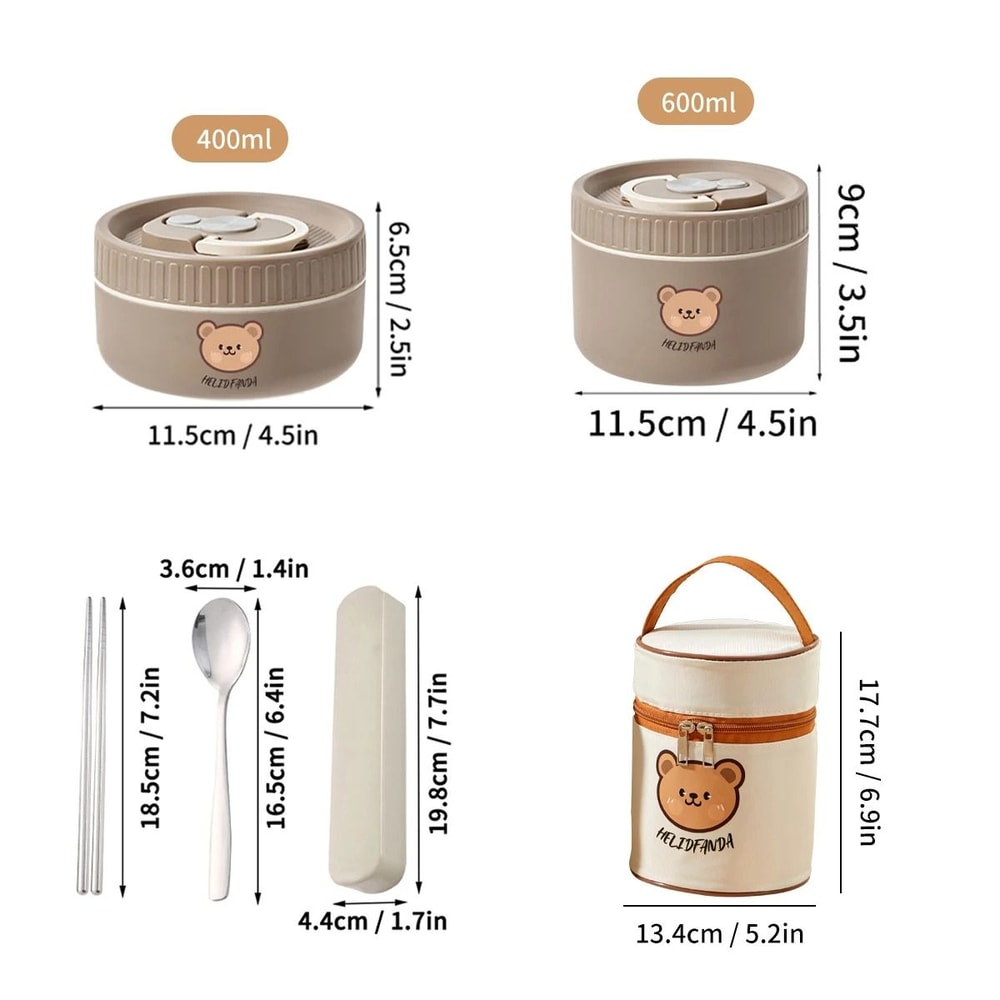 Kids Thermal Lunch Box Stainless Steel Bento Box Leak Proof Food Container 15