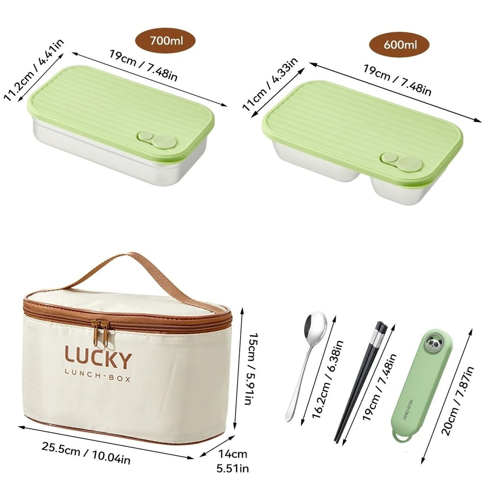 Large Capacity Stainless Steel Bento Lunch Box Sealed Portable Food Container 20