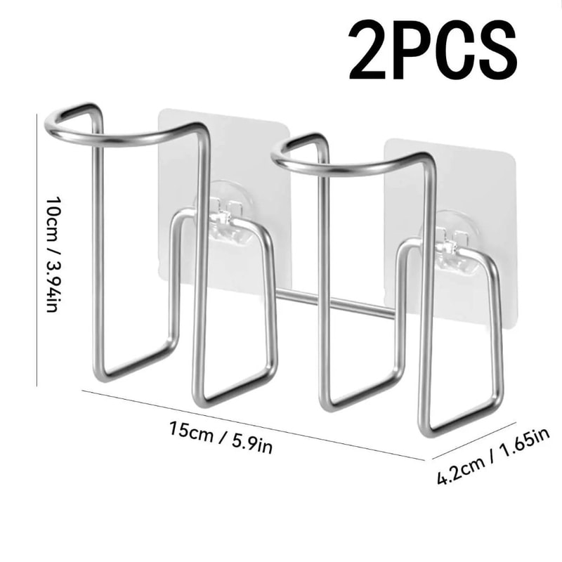 Wall Mounted Stainless Steel Paper Cup Holder Punch Free Cup Organizer 4