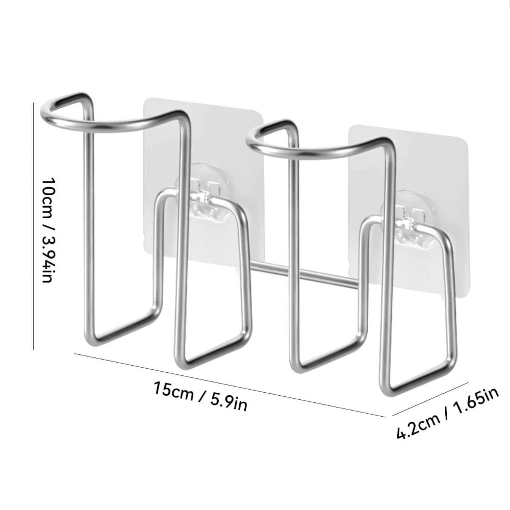 Wall Mounted Stainless Steel Paper Cup Holder Punch Free Cup Organizer 3