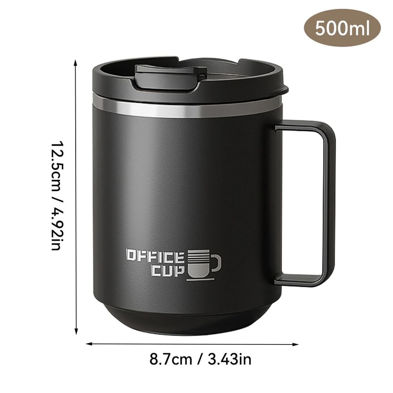 Insulated Stainless Steel Coffee Mug Double Wall Large Capacity Travel Cup 6
