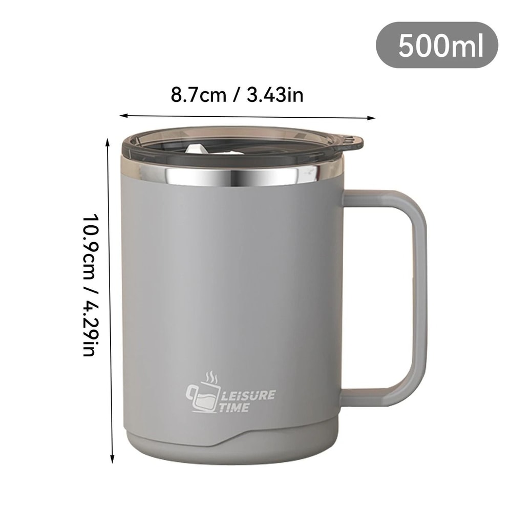 Insulated Stainless Steel Coffee Mug Double Wall Large Capacity Travel Cup 3