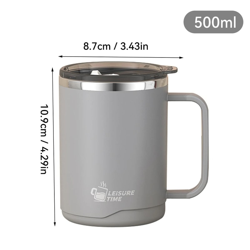 Insulated Stainless Steel Coffee Mug Double Wall Large Capacity Travel Cup 3