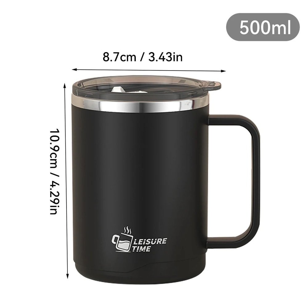 Insulated Stainless Steel Coffee Mug Double Wall Large Capacity Travel Cup 4