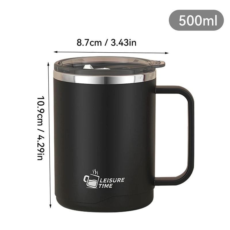 Insulated Stainless Steel Coffee Mug Double Wall Large Capacity Travel Cup 4