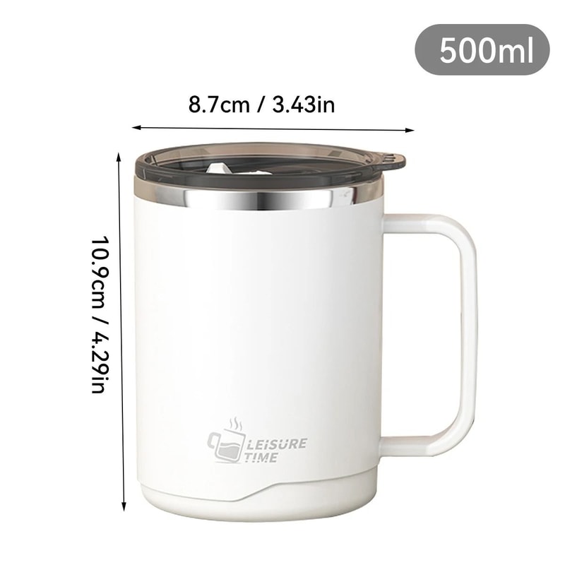Insulated Stainless Steel Coffee Mug Double Wall Large Capacity Travel Cup 1