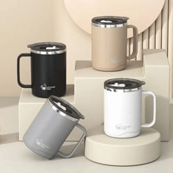insulated stainless steel coffee mug double wall large capacity travel cup