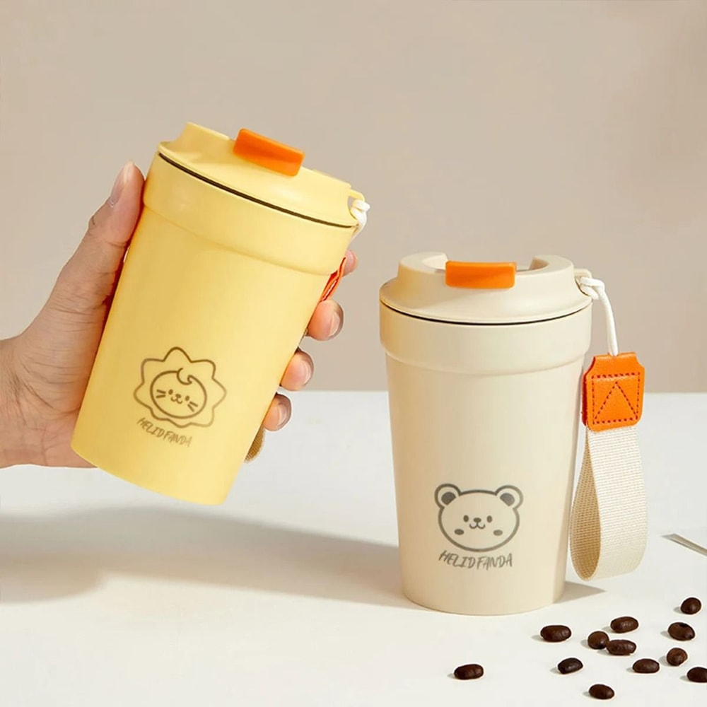 Portable Plastic Coffee Mug Leak Proof Drinking Cup With Rope Handle 10