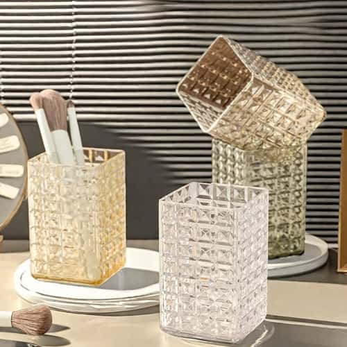Clear Makeup Brush Holder Organizer Countertop Cosmetic Display Rack