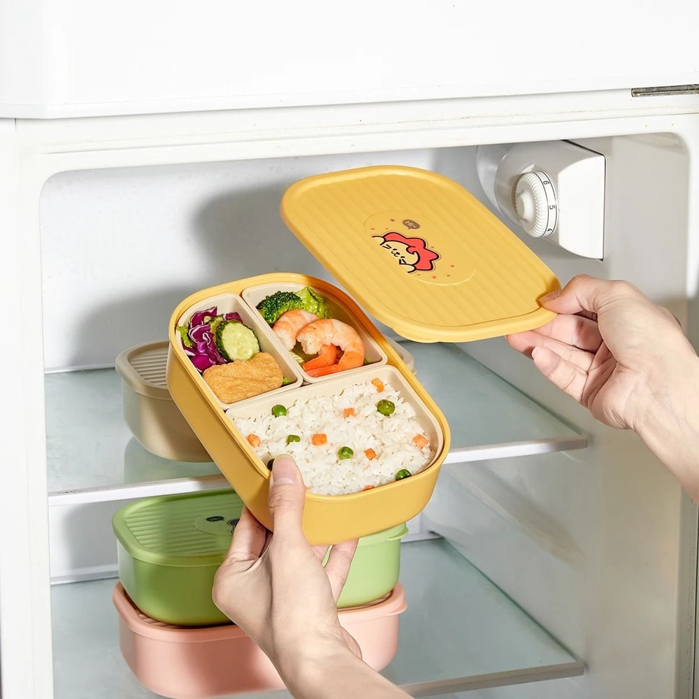 Divided Lunch Box 3 Compartment Portable Microwave Safe Food Container 15