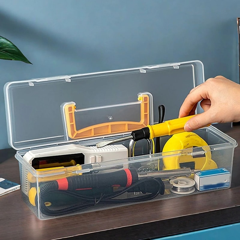 Large Capacity Plastic Tool Box Portable Tool Organizer With Handle 8