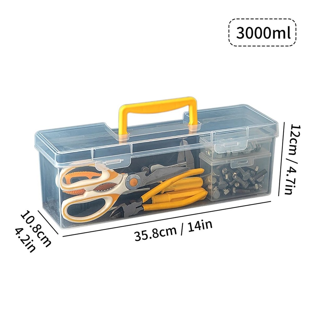 Large Capacity Plastic Tool Box Portable Tool Organizer With Handle 5