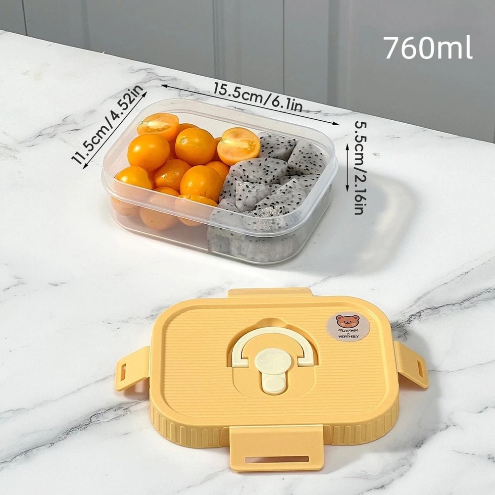 Divided Lunch Box For Kids Microwave Safe Sealed Plastic Bento Container 10