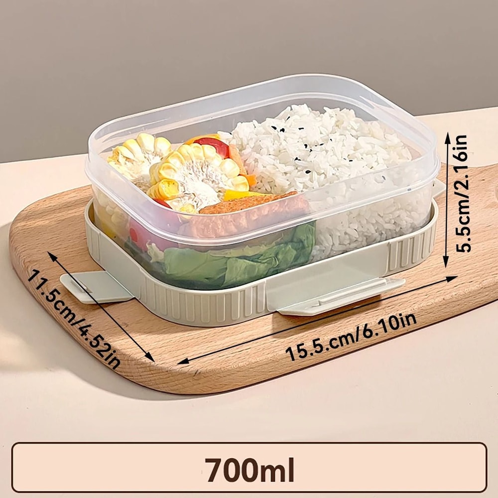 Divided Lunch Box For Kids Microwave Safe Sealed Plastic Bento Container 13