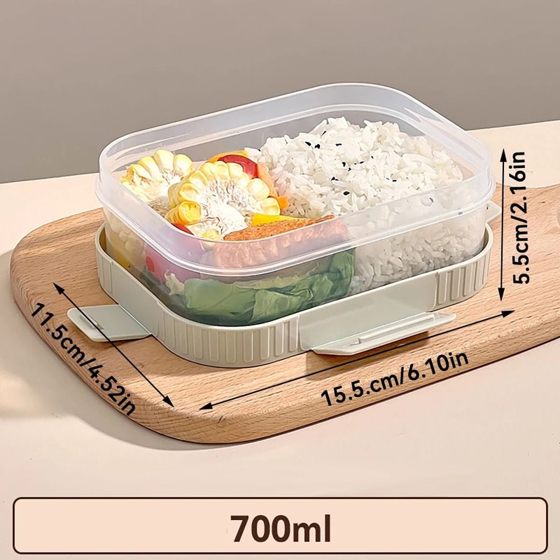 Divided Lunch Box For Kids Microwave Safe Sealed Plastic Bento Container 13