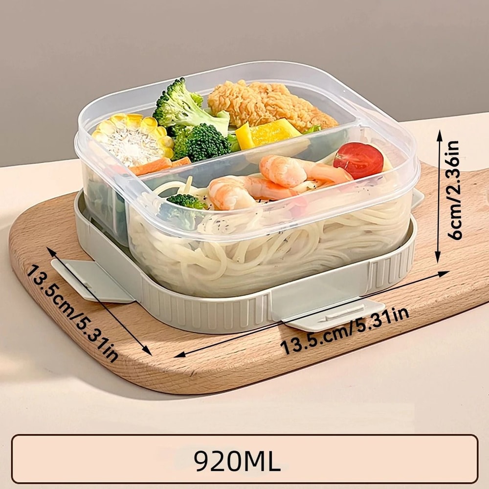 Divided Lunch Box For Kids Microwave Safe Sealed Plastic Bento Container 16