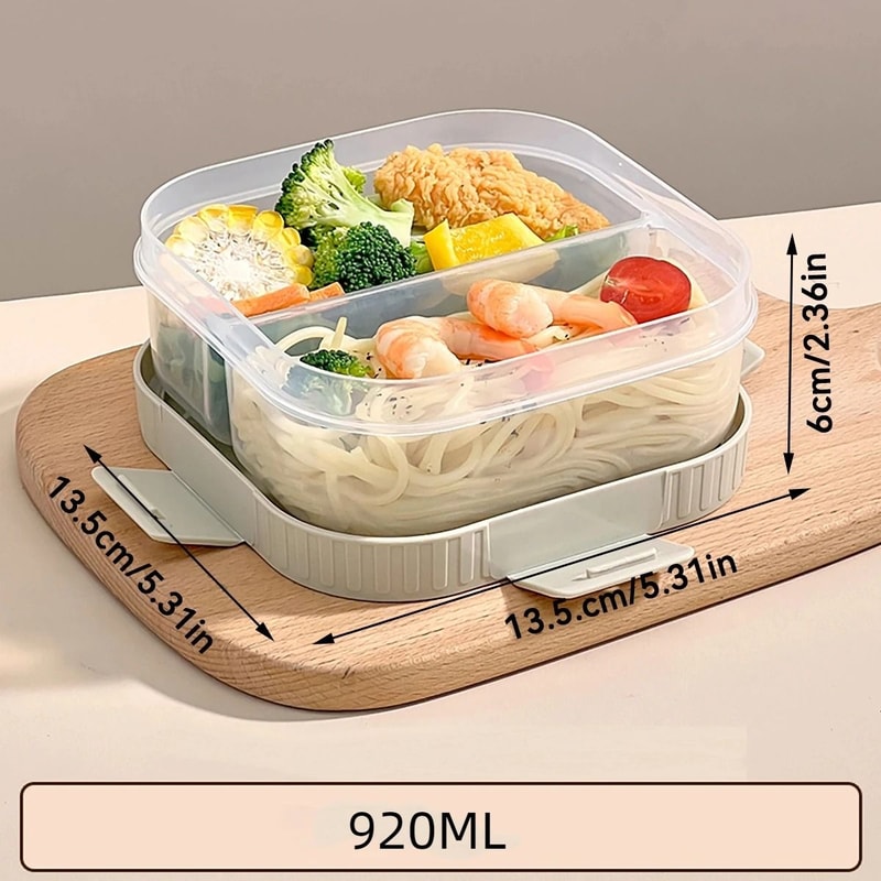 Divided Lunch Box For Kids Microwave Safe Sealed Plastic Bento Container 16
